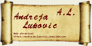 Andreja Lupović vizit kartica